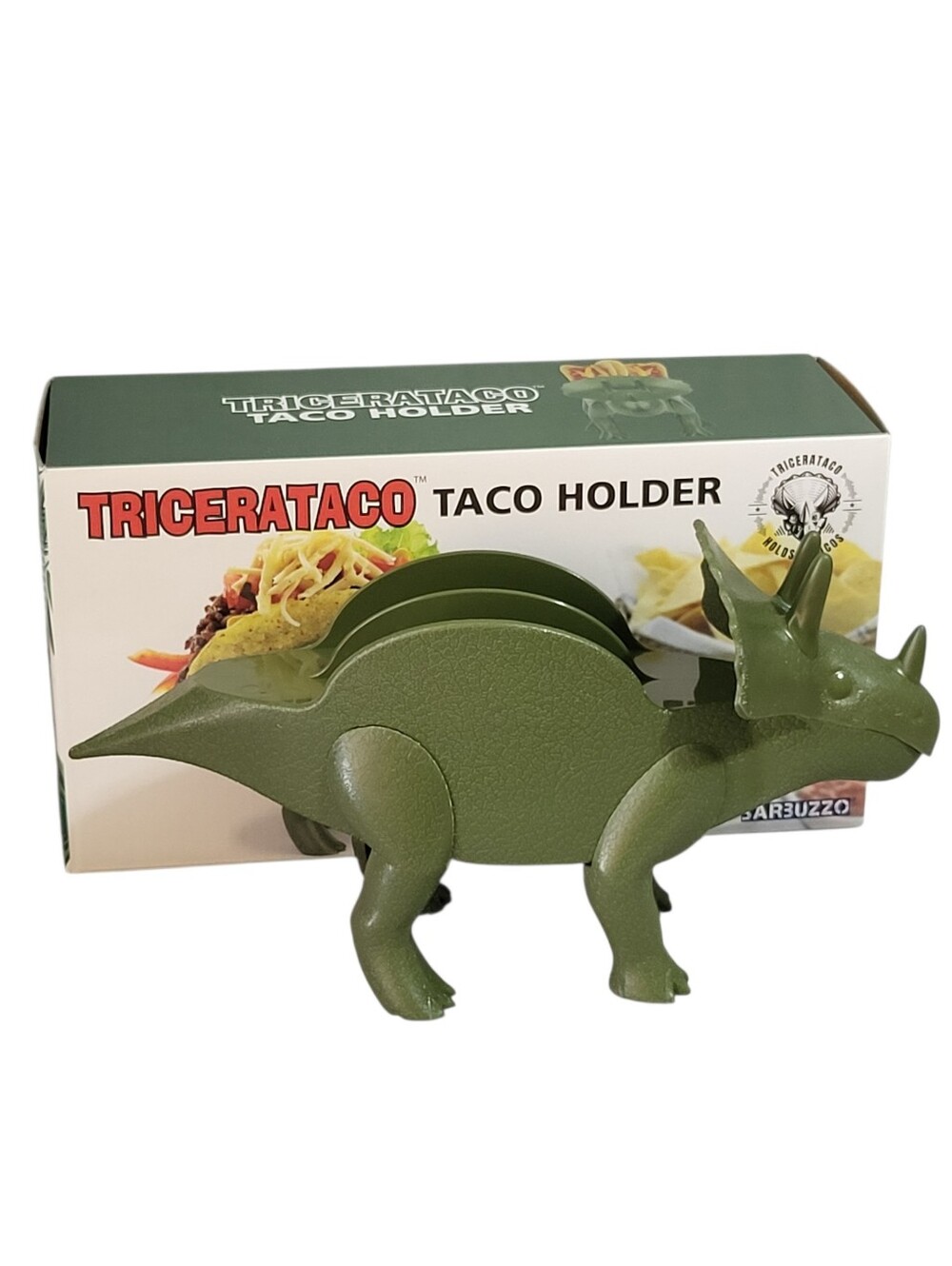 Tricerataco Double Taco Holder Green Dino Dinosaur Triceratop BPA Free Kids Gift